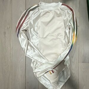 Adidas X Paolina Russo Cream / Rainbow bodysuit in a Small